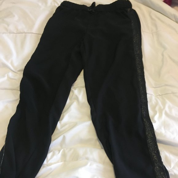 black glitter sweat pants - Picture 1 of 2